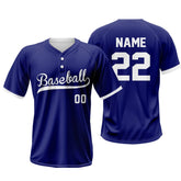 Cobalt Custom Two-Button Baseball Jersey